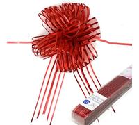 Allgala 10 cintas de organza extra grandes de 7 pulgadas (5 cm) de ancho, lazo de flores para envolver regalos, cestas de decoración de boda, color rojo-GP90505