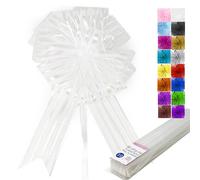 Allgala 10 lazos de organza extra grandes de 17,78 cm de ancho, 2 pulgadas de ancho, para envolver regalos, canastas, decoración de boda, color blanco, GP90501