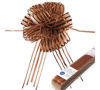 Allgala 10 lazos de organza extra grandes de 7 pulgadas (5 cm) de ancho, lazo de flores para envolver regalos, cestas de decoración de boda, color marrón-GP90516