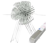 Allgala 10 lazos de organza extra grandes de 7 pulgadas de ancho, 2 pulgadas de ancho, lazo de flores para envolver regalos, cestas de decoración de boda, color plateado, GP90504