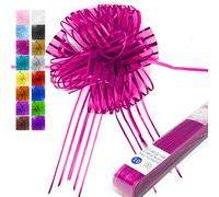 Allgala 10 lazos de organza extra grandes de 7 pulgadas de ancho de 2 pulgadas (5 cm) de ancho para envolver regalos, cestas de decoración de boda, fucsia-GP90511
