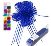 Allgala 10 lazos de organza extragrandes de 17,78 cm de ancho, 2 pulgadas de ancho, para envolver regalos, cestas de decoración de boda, azul rey, GP90506