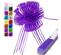 Allgala 10 lazos de organza extragrandes de 7 pulgadas de ancho, 2 pulgadas de ancho, lazo de flores para envolver regalos, cestas de decoración de boda, color morado, GP90508