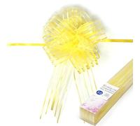 Allgala 10 lazos de organza extragrandes de 7 pulgadas de ancho, 2 pulgadas de ancho, para envolver regalos, cestas de decoración de bodas, color amarillo, GP90513