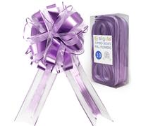Allgala 10 piezas 8 pulgadas Jumbo 2,5 pulgadas (6,4 cm) de ancho Cinta de organza Tirar lazo de flores para envolver regalos Cestas Decoraciσn d