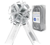 Allgala 10 piezas 8 pulgadas Jumbo 2,5 pulgadas (6,4 cm) de ancho Cinta de organza Tirar lazo de flores para envolver regalos Cestas Decoraciσn d