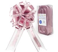 Allgala 10 unidades, 8 pulgadas, jumbo, 2,5 pulgadas (6,4 cm) de ancho, cinta de organza, lazo de flores para envolver regalos, cestas, decoraciσ