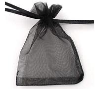 allgala 100 bolsas de regalo Orangza con cordón, 6 x 8 pulgadas, color negro, PF53302