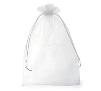 Allgala 100 bolsas de regalo Orangza con cordón, 8 x 12 pulgadas, color blanco, PF53401