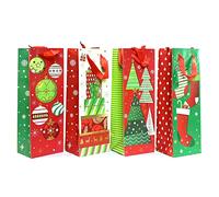 Allgala 12 piezas (14 x 5 pulgadas para botella de vino) bolsa de regalo de Chritmas de papel metálico de alta calidad - GP91036