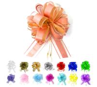 Allgala 12 piezas 4 pulgadas mediano 3 cm cinta de organza lazo de flores para envolver regalos cestas decoraciσn de boda - oro rosa-GP90614