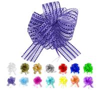 Allgala 12 piezas 4 pulgadas mediano 3 cm cinta de organza lazo de flores para envolver regalos cestas decoraciσn de boda - Pϊrpura-GP90608