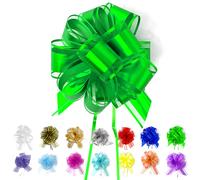 Allgala 12 piezas 4 pulgadas mediano 3 cm cinta de organza lazo de flores para envolver regalos cestas decoraciσn de boda - verde-GP90607