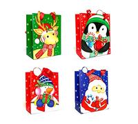 Allgala 12 unidades (6 x 4.7 pulgadas) de diseño de dibujos animados vívidos de alta calidad con purpurina Chritmas bolsa de regalo-GP91070