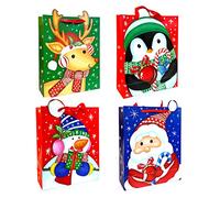 Allgala 12 unidades (9 x 7 pulgadas), bolsa de regalo de Navidad con diseño de dibujos animados vívidos de primera calidad, GP91071