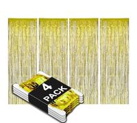 Allgala 4PK - Cortinas metálicas para fiesta (3,3 x 9,8 pies)