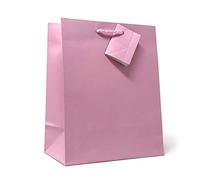 Allgala - Bolsas de papel de regalo, 12 unidades, color sólido, 09"MED, Rosado