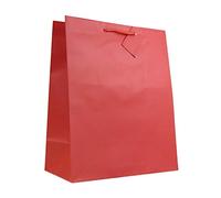 Allgala - Bolsas de papel de regalo, 12 unidades, color sólido, 13"LG, Rojo