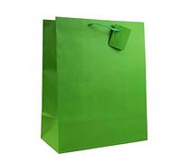 Allgala - Bolsas de papel de regalo, 12 unidades, color sólido, 13"LG, Verde