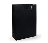 Allgala - Bolsas de papel de regalo, 12 unidades, color sólido, 17"XL, Negro