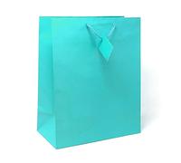 Allgala - Bolsas de regalo de papel de color sólido (12 unidades), 09"MED, Turquoise