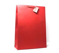 Allgala - Bolsas de regalo de papel de color sólido (12 unidades), 17"XL, Rojo