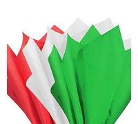 Allgala GP51051 - Papel de crepé (100 hojas, 20 x 26 pulgadas), color blanco y rojo