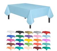 Allgala - Juego de 12 manteles desechables de plástico de peso medio, 12PK 54"x108", Azul claro