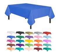 Allgala - Juego de 12 manteles desechables de plástico de peso medio, 12PK 54"x108", Azul oscuro