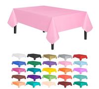 Allgala - Juego de 12 manteles desechables de plástico de peso medio, 12PK 54"x108", Rosado