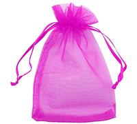 Allgala Orangza PF53411 - 100 bolsas de regalo para fiestas con cordón, 8 x 12 pulgadas, color fucsia