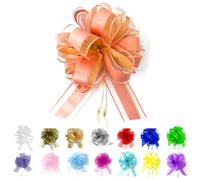 Allgala Paquete de 12 lazos grandes, flores de oro rosa, lazos de regalo de 6 pulgadas para envolver regalos, lazos de boda, decoraciones de flores, fiestas, Navidad, cumpleaños, Halloween