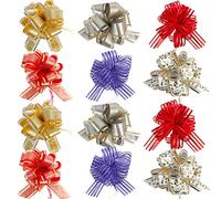 Allgala Value Pack - Lazos de flores para regalo de Navidad y de día festivo ABCD , Lazo de 6 colores.