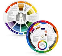 ALLGAYER 2 ruedas de colores para artistas, guía de mezcla de colores de 14 cm para pintar y dibujar, selector creativo de cartón resistente de doble cara para estudiantes, diseñadores y artesanos