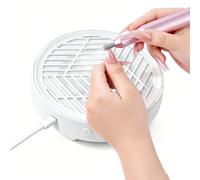 ALLGLAM - Colector de polvo portátil para uñas, aspiradora de uñas para taladros con 10 almohadillas de filtro, potente succión para esmalte de uñas acrílico, suministros profesionales de herramientas