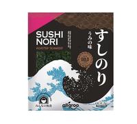 Allgroo Alga marina Nori Gold, hojas enteras, algas tostadas, ideales para sushi, veganas y sin gluten, 1 x 25 g con 10 hojas