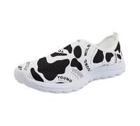 Allhaitong Lindos zapatos para caminar para mujer, informales, atléticos, entrenamiento, viajes, zapatos planos de malla, Vaca salvaje joven, 42 EU