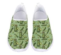 Allhaitong Tenis antideslizantes para mujer, informales, cómodos, de malla, modernos, para gimnasio, viajes, entrenamiento, Pepino, 42 EU