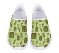 Allhaitong Tenis Go Walk para mujer, transpirables, ligeros, cómodos, para lactancia, zapatos planos casuales, Pepino, 42 EU