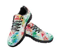 Allhaitong Tenis para hombre, informales, ligeros, para correr, color negro, con cordones, antideslizantes, para entrenamiento, caminar, entrenar, Luces coloridas, 38 2/3 EU