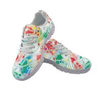 Allhaitong Tenis para mujer, informales, color blanco, con cordones, antideslizantes, para gimnasio, entrenamiento, cómodos para caminar, Luces coloridas, 41.5 EU