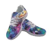 Allhaitong Tenis para mujer, informales, ligeros, cómodos, para correr, caminar, atléticos, suela blanca, zapatos de tenis, Galaxy, 36.5 EU