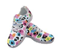 Allhaitong Tenis para mujer, informales, ligeros, cómodos, para correr, caminar, atléticos, suela blanca, zapatos de tenis, Leopard colorido, 36 EU