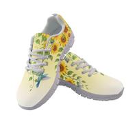 Allhaitong Tenis para mujer, informales, ligeros, cómodos, para correr, caminar, atléticos, suela blanca, zapatos de tenis, Girasoles de pájaro, 36 EU