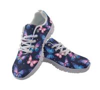 Allhaitong Zapatillas de correr ligeras para mujer, antideslizantes, para caminar, trotar, gimnasio, tenis, malla transpirable, zapatos deportivos, mariposa, 39.5 EU