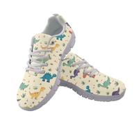 Allhaitong Zapatillas de correr ligeras para mujer, antideslizantes, para caminar, trotar, gimnasio, tenis, malla transpirable, zapatos deportivos, Dinosaurio de dibujos animados., 37 EU