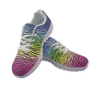 Allhaitong Zapatillas de correr para mujer, ligeras, antideslizantes, para gimnasio, entrenamiento, malla transpirable, tenis para caminar, Cebra colorida, 40 EU