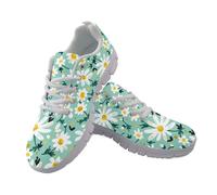 Allhaitong Zapatillas de correr para mujer, ligeras, antideslizantes, para gimnasio, entrenamiento, malla transpirable, tenis para caminar, Diseño de margaritas, 38.5 EU