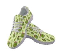Allhaitong Zapatillas de deporte para mujer, ligeras, para correr, caminar, informales, suela blanca, zapatos de tenis, Pepino, 37 EU
