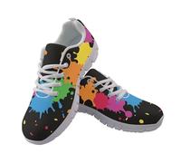 Allhaitong Zapatillas de tenis para mujer, informales, suela blanca, con cordones, a la moda, cómodas, para caminar y correr, desteñido, 36.5 EU